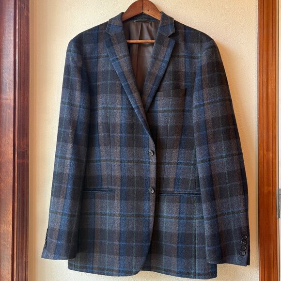 Lauren Ralph Lauren Other - Lauren Ralph Lauren Brown Plaid 100% Wool Sport Coat Pockets Size 44L Old Money